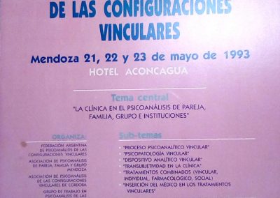 Primeras Jornadas Nacionales de Psicoanálisis de las Configuraciones Vinculares