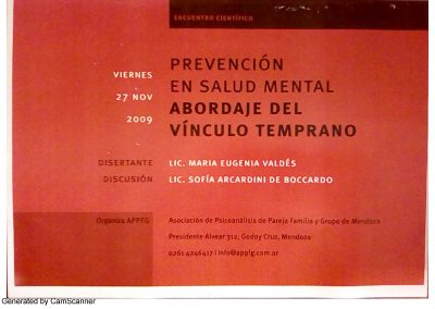 Encuentro Científico: Prevención en Salud Mental Abordaje del Vínculo Temprano